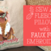 FLEECE PILLOW with FAUX FUR EMBROIDERY