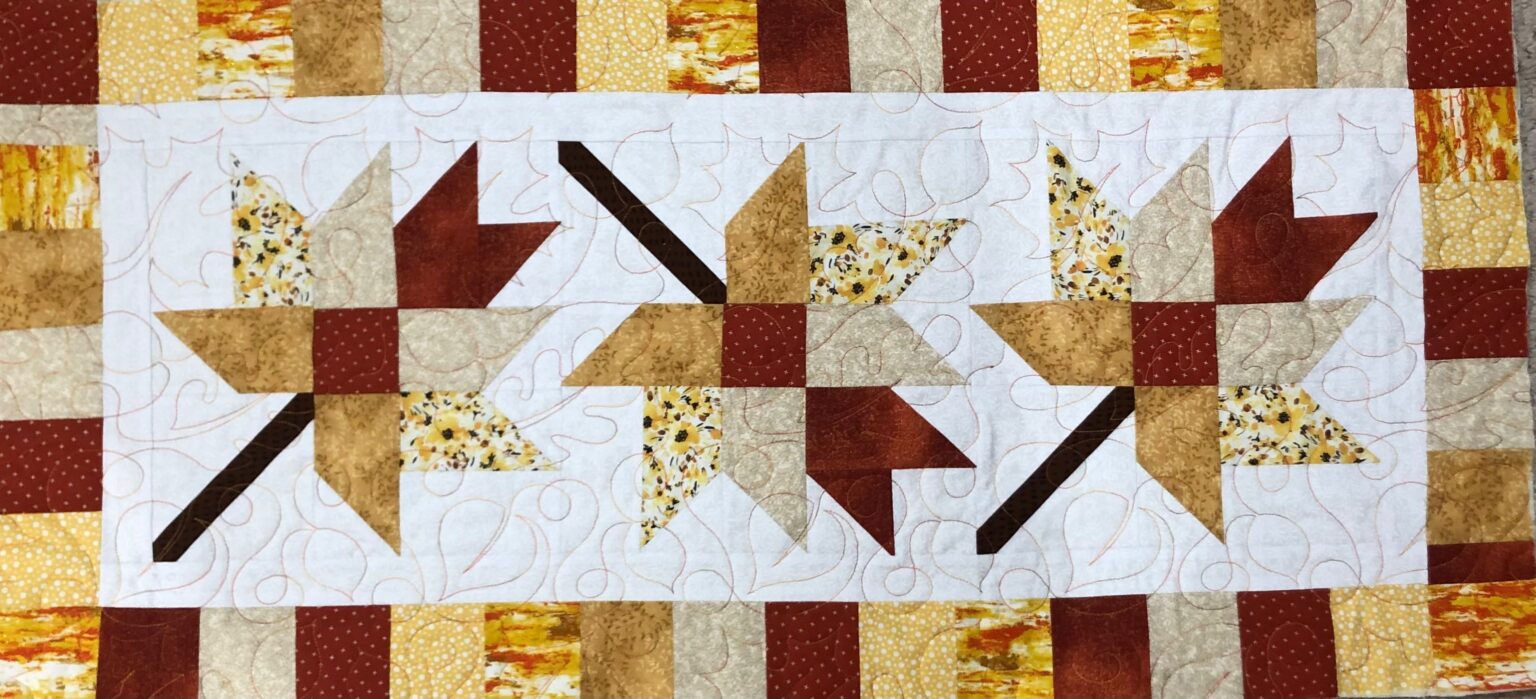 Quilted Leaves Table Runner for Fall - Sulky