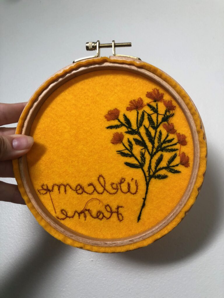 wrong side of embroidery