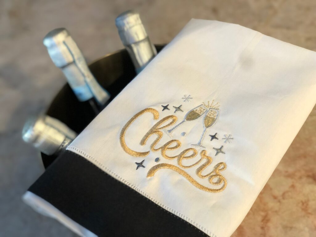 finished New Year's Eve towel