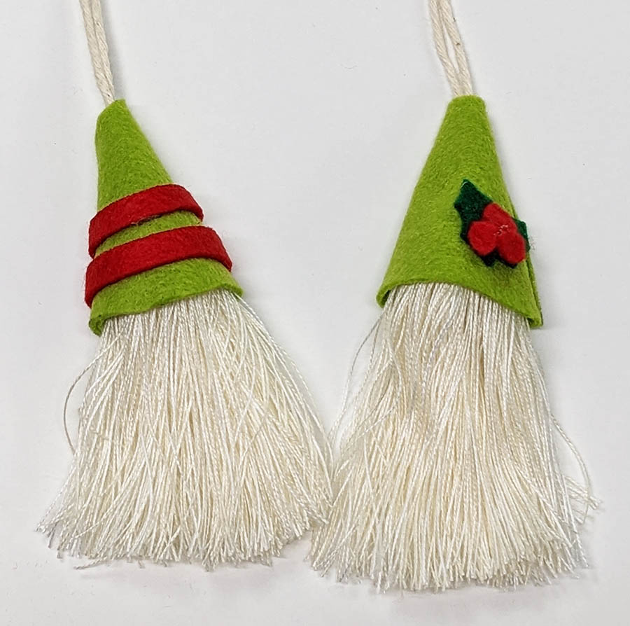 two elf hats with felty