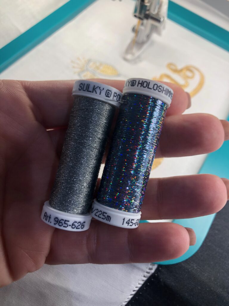 holoshimmer and poly deco for embroidery