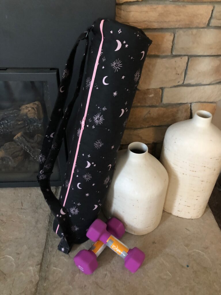 finished yoga bag with weights