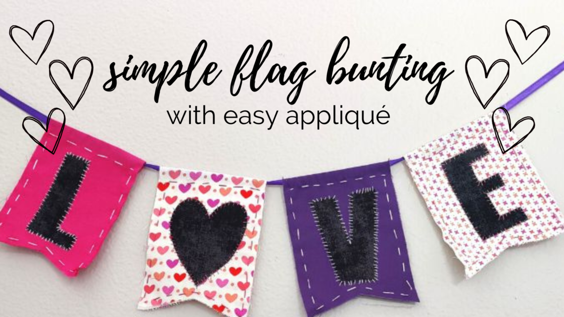 love bunting with appliqué