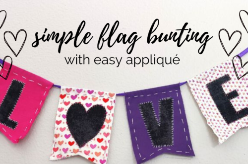 love bunting with appliqué