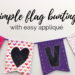 love bunting with appliqué