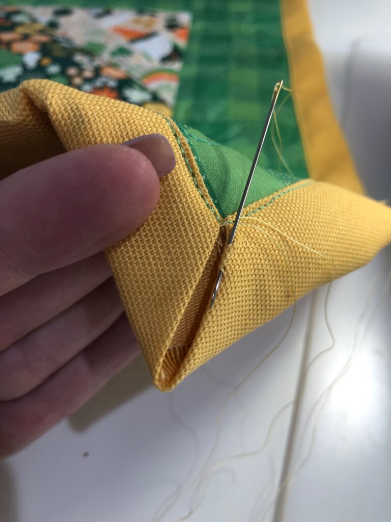 hand sew mitered corners