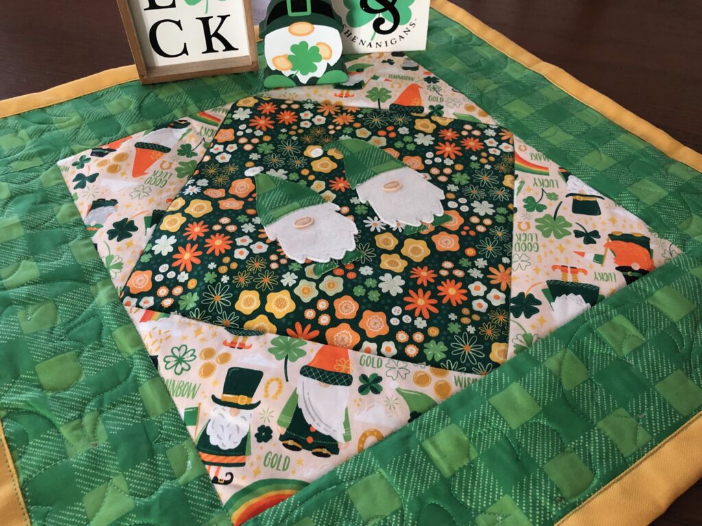 finished simple patchwork mini quilt