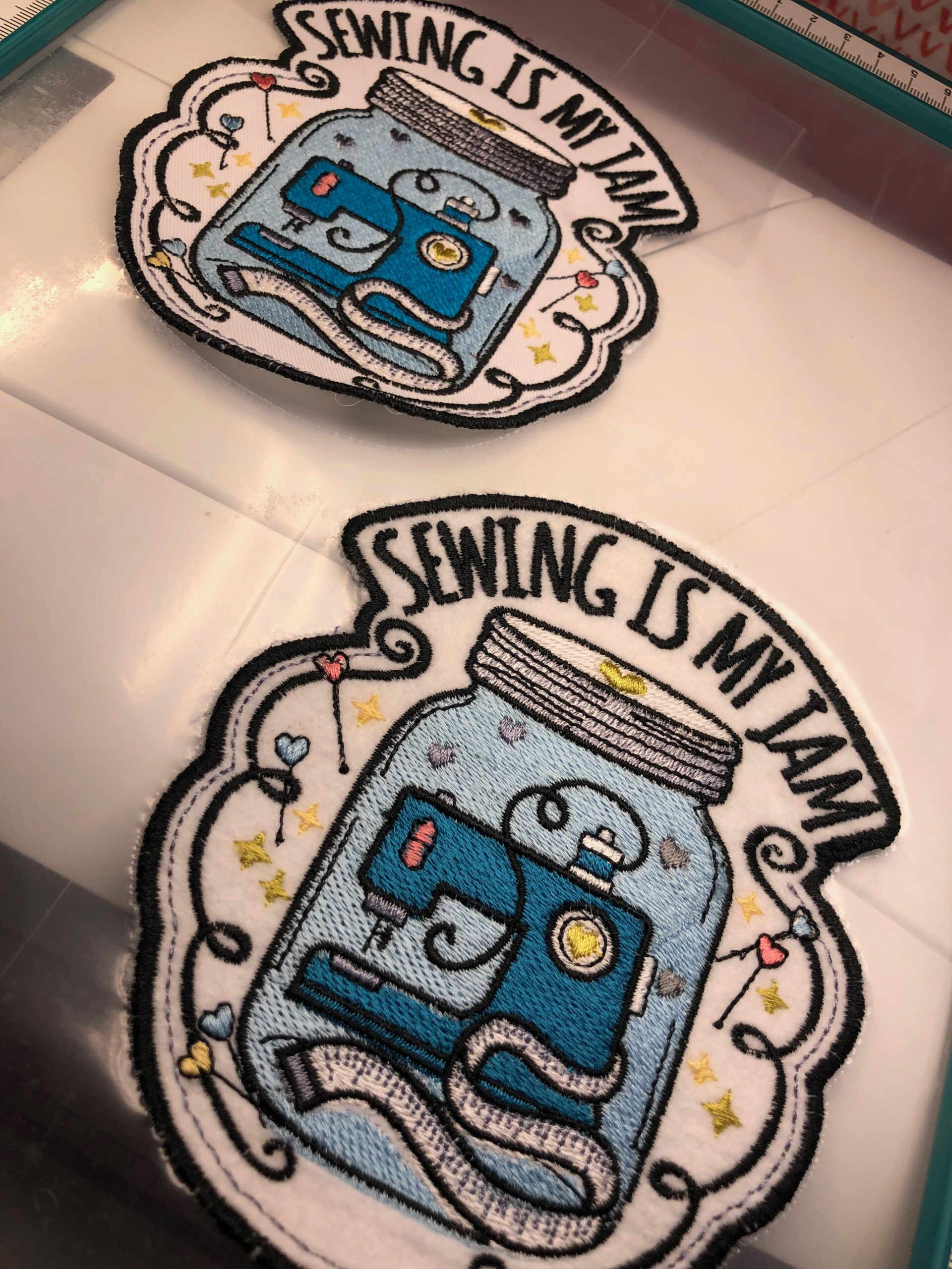Finished sewing travel patches to my suitcase : r/Patches