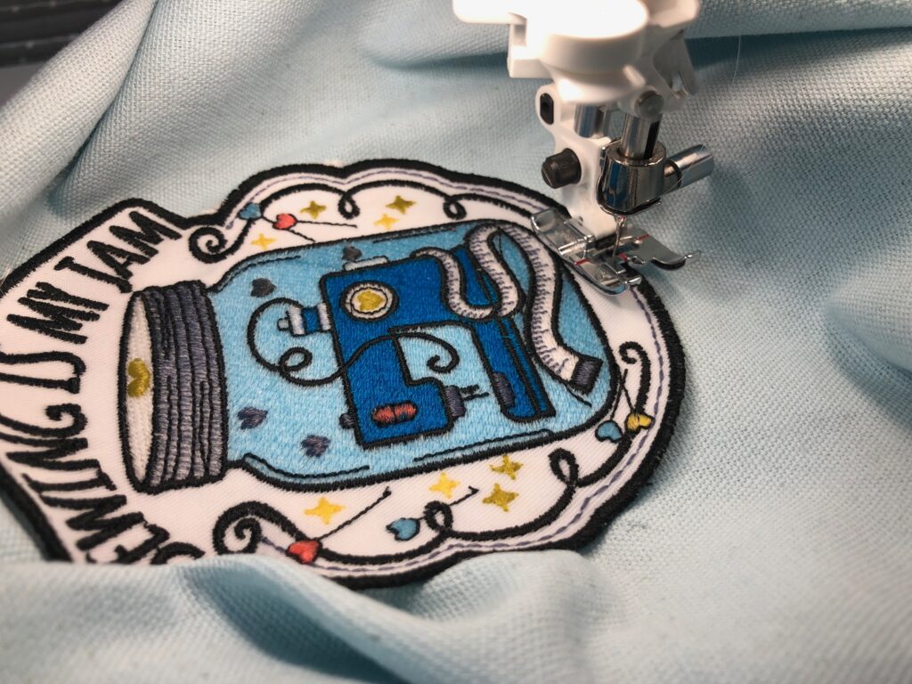 sewing patch to tote with invisible thread