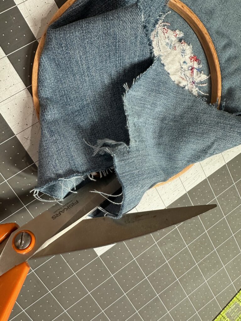 trim away excess fabric