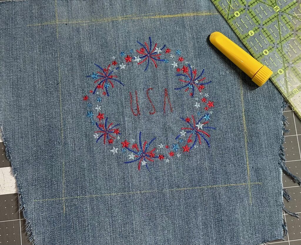 trim embroidered square