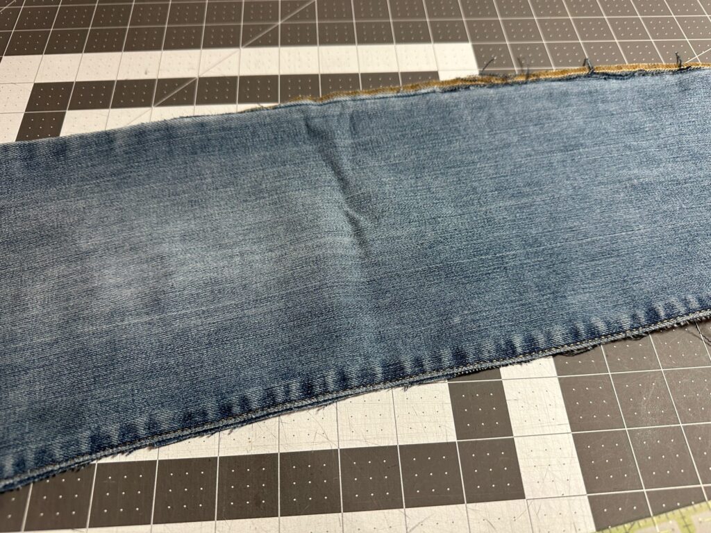 jeans leg for fabric on tote