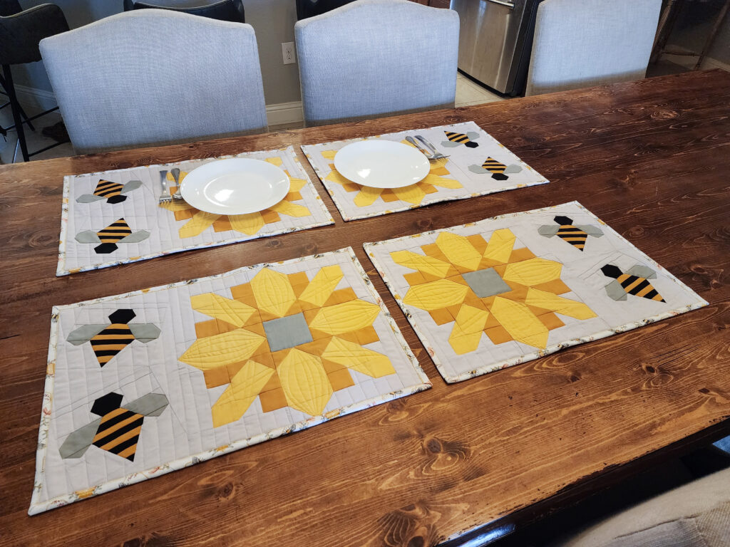 finished placemats on table
