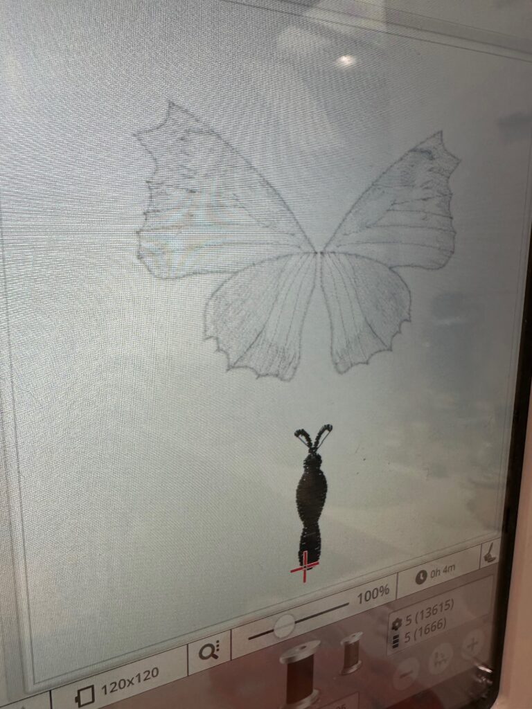 Butterfly Body on machine screen