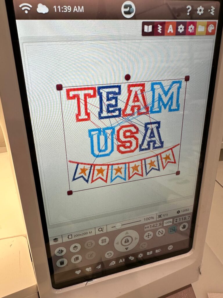 Team USA Appliqué on screen