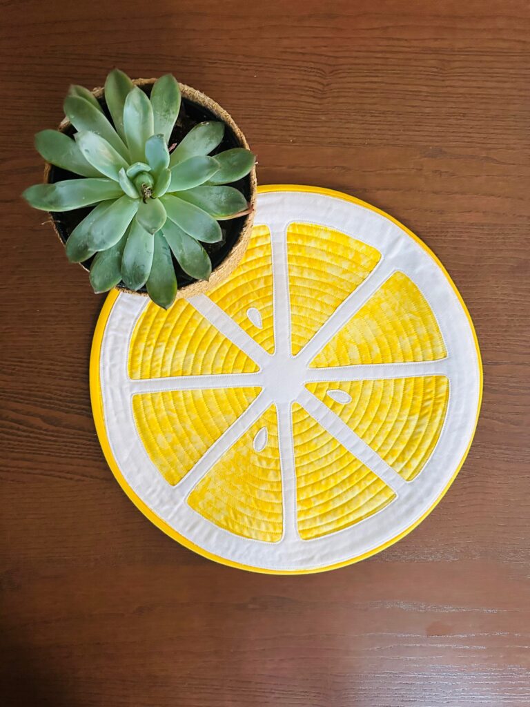 finished lemon citrus slice placemat