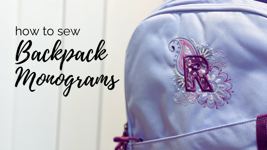 Monogrammed 3-initial Personalized Embroidered Backpack Back 