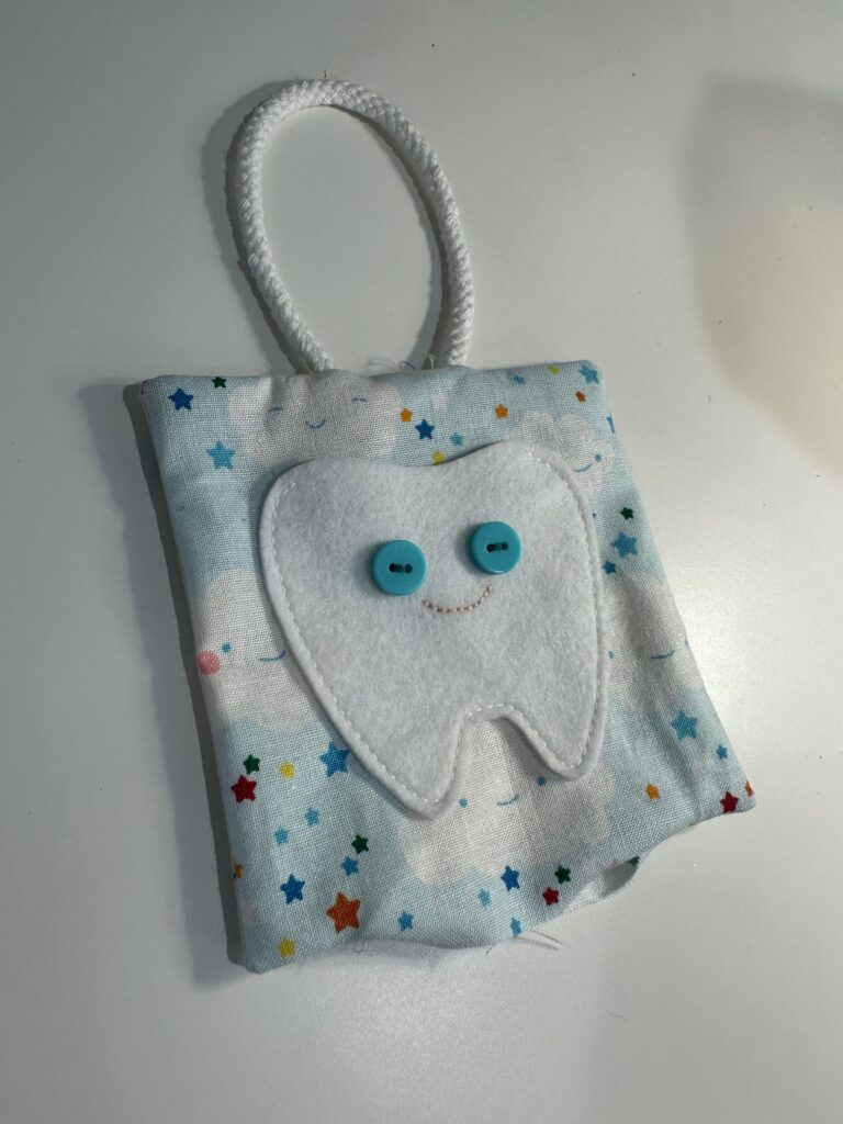 tooth fairy pillow turned right side out