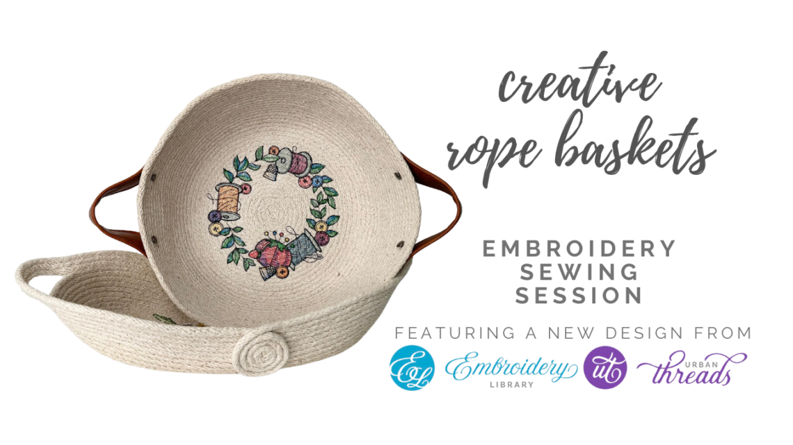 how to embroider a rope basket