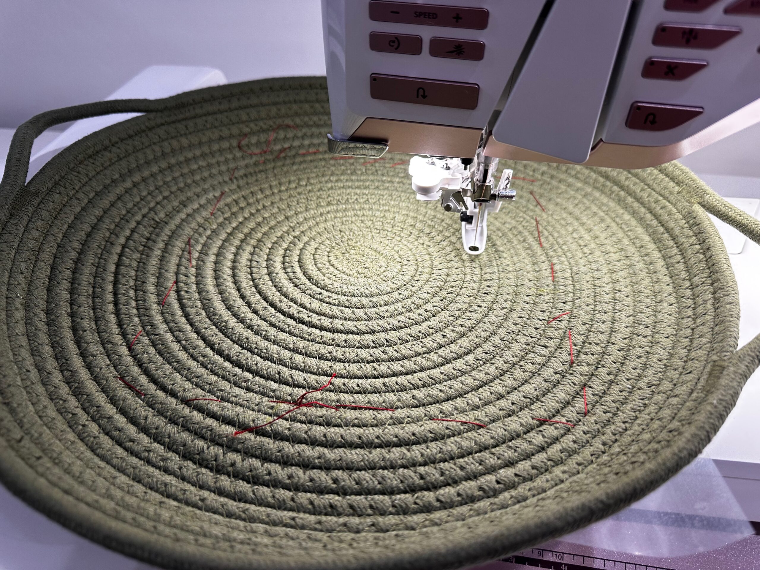 Embroidered Rope Tray for Fall Sulky