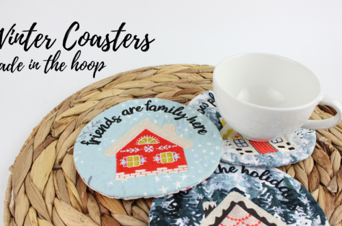 Winter Coasters in the hoop