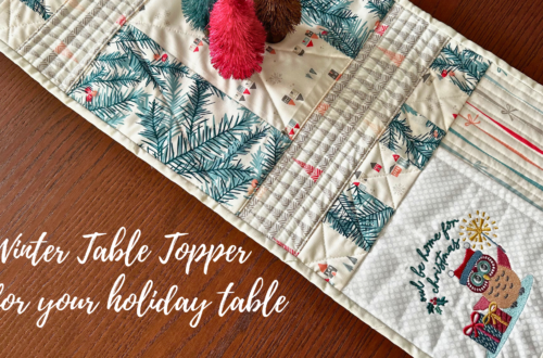 Winter Owl Embroidered Table Topper for your holiday table