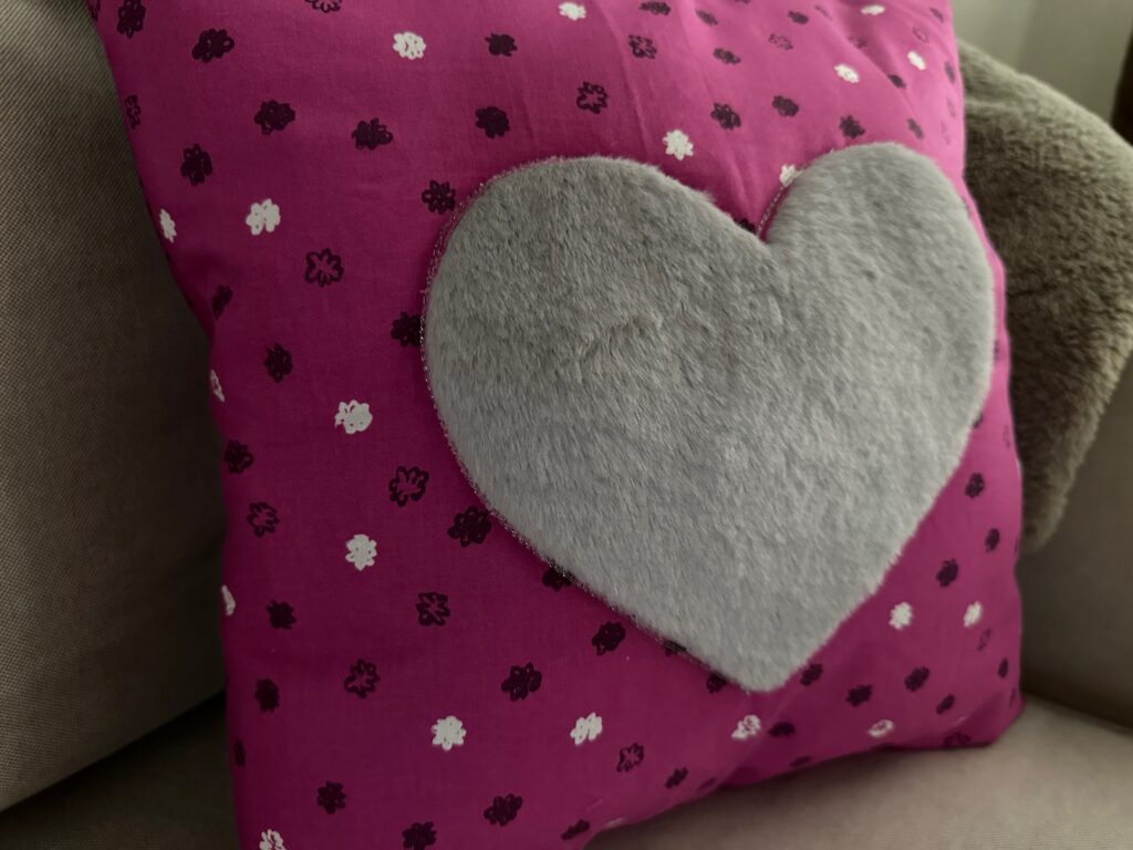 finished pillow on couch