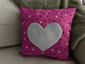 Fuzzy Heart Pillow