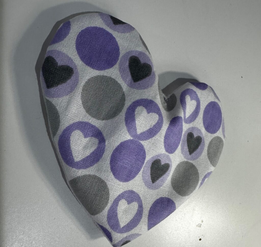 puffy heart applique turned right side out