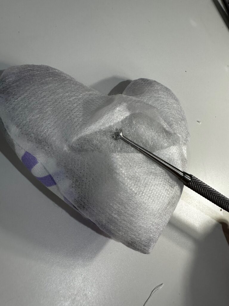 stuffing heart with fiberfill