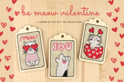 Valentine Cross Stitch Design Collection for Gift Tag Blanks