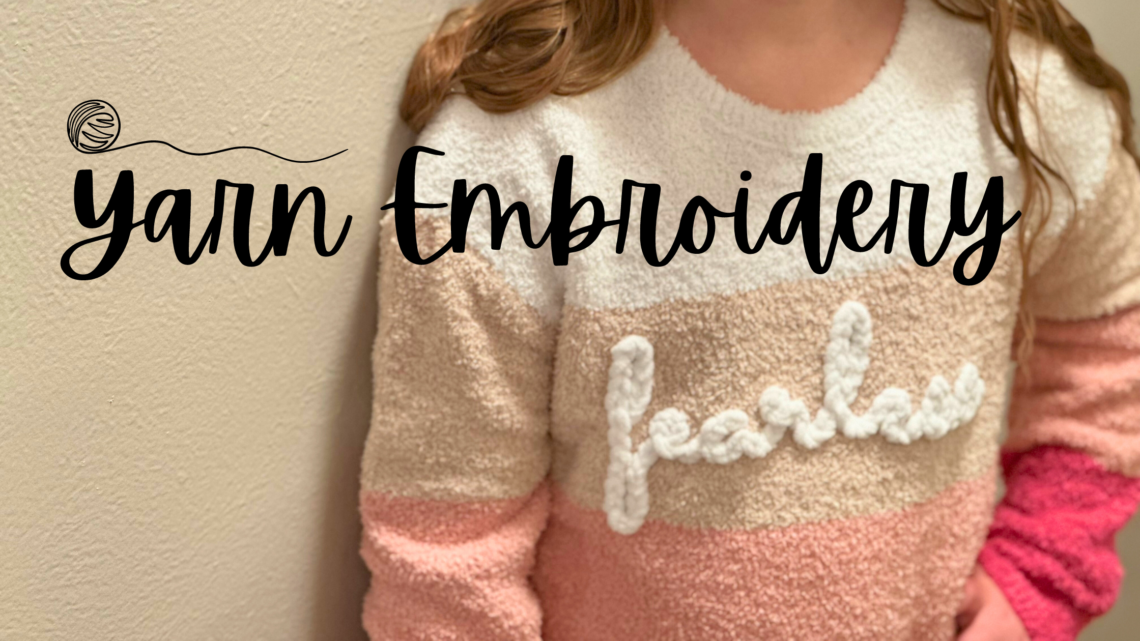 yarn embroidery on sweater