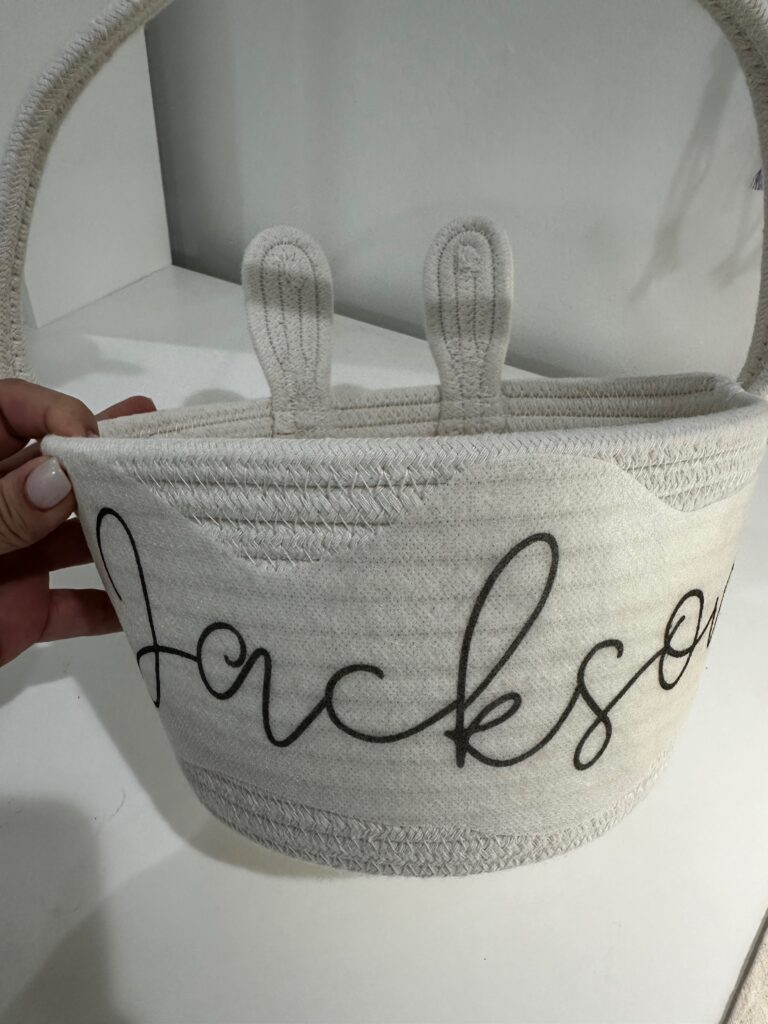 printed name on easter basket