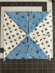 bowtie hourglass from half square triangle blocks