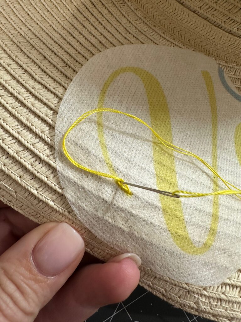 beginning chain stitch on sun hat