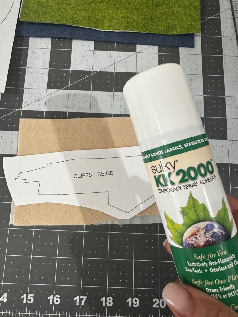 using KK 2000 to cut out and secure applique templates