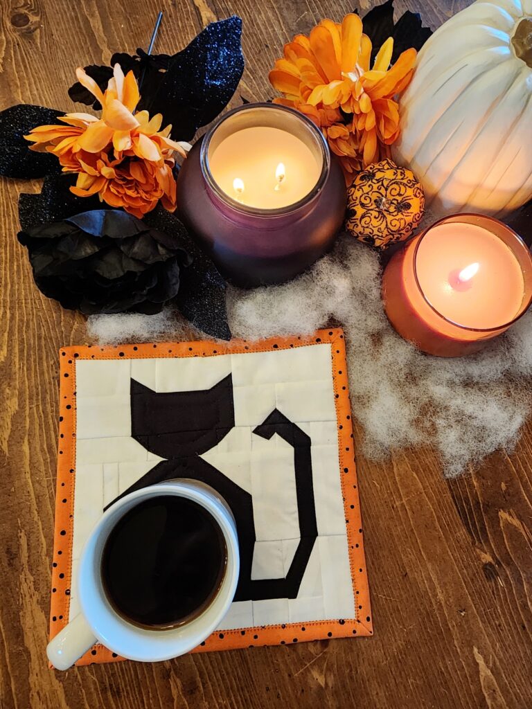 Halloween Mug Rug Cat