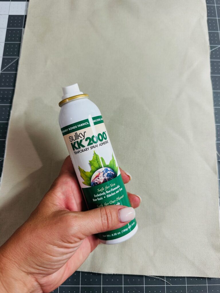 using KK to secure fabrics for mini quilt