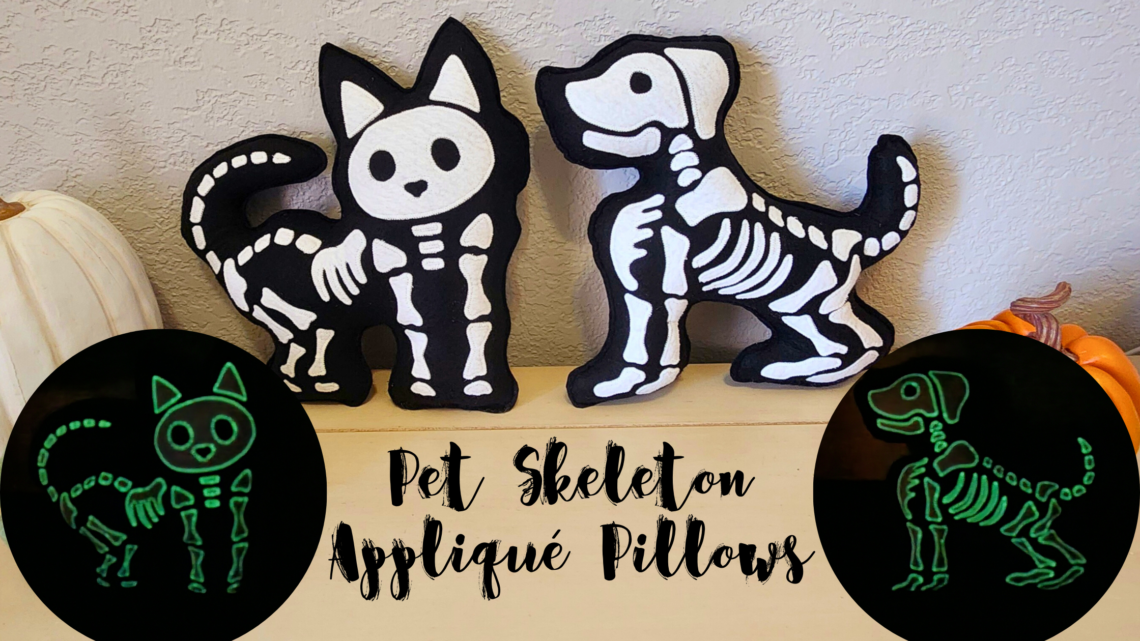 Pet Skeleton Applique Pillows