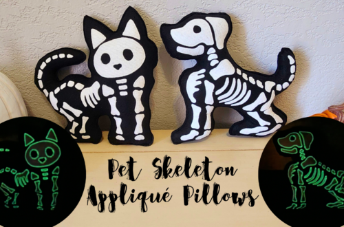 Pet Skeleton Applique Pillows