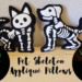 Pet Skeleton Applique Pillows