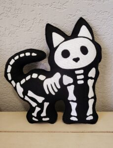 finished cat pet skeleton pillow