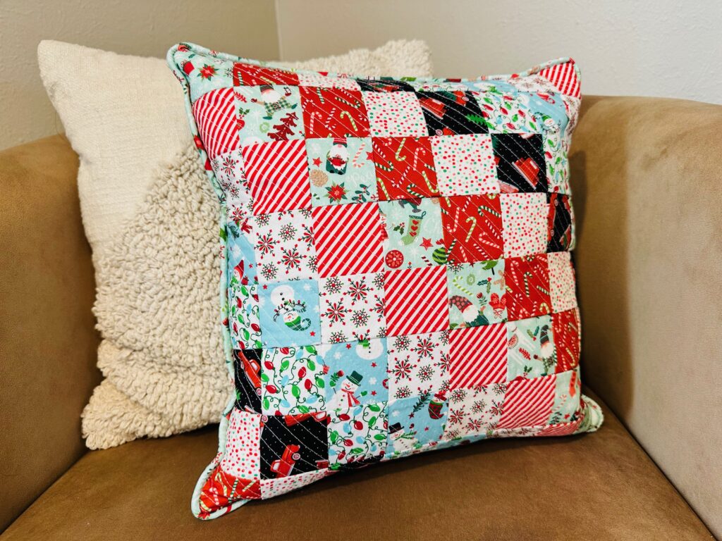 patchwork Christmas pillow