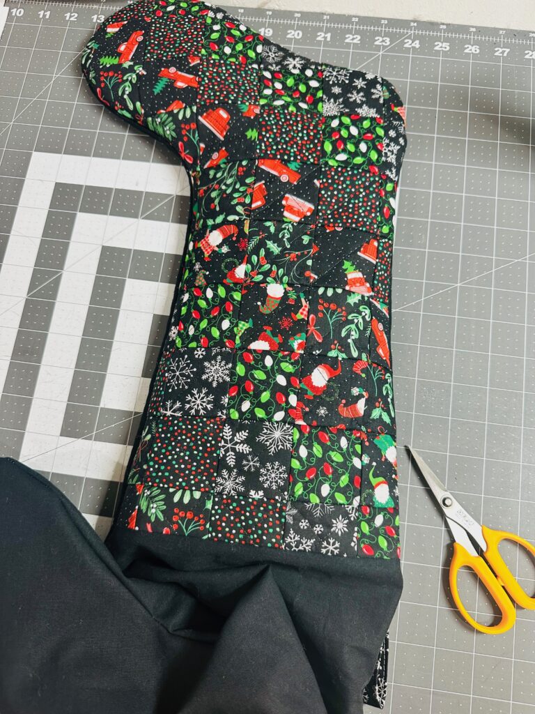 stocking and lining right side out