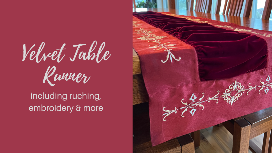 Velvet Table Runner with embroidery