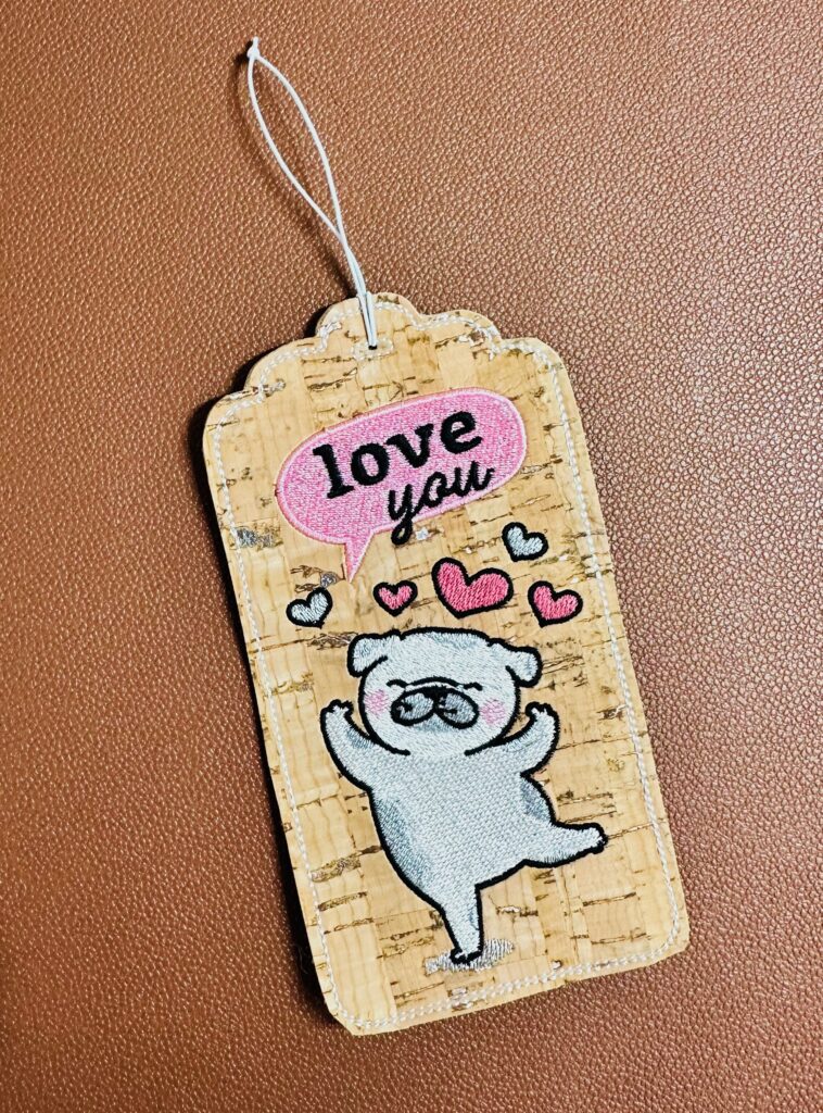 Valentine Pets Machine Embroidery Design Tag