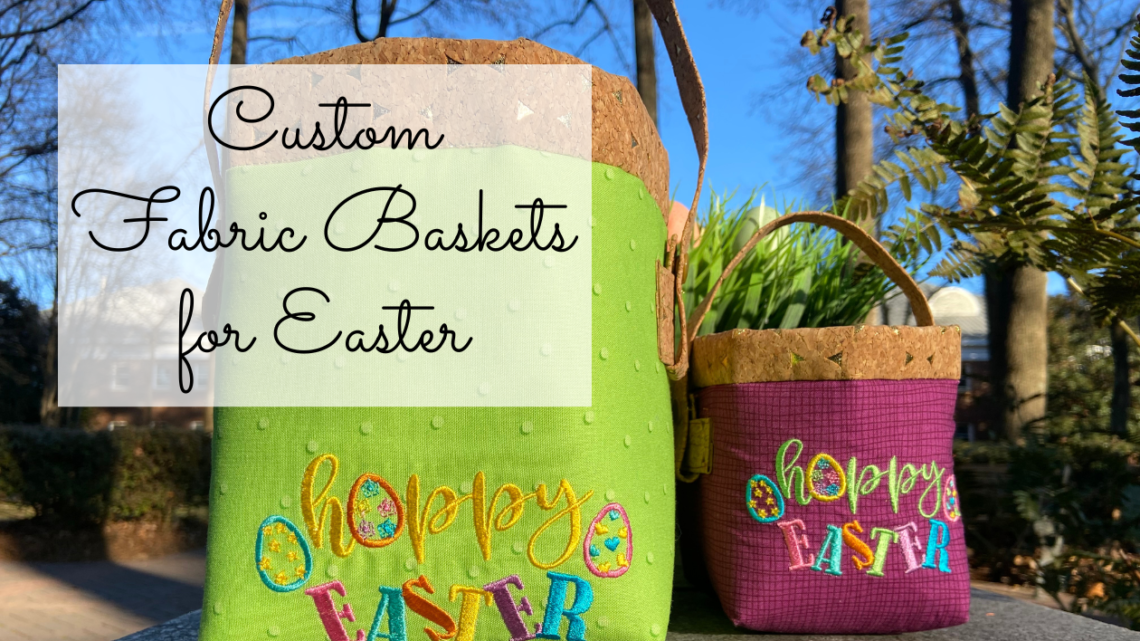 finished custom fabric baskets