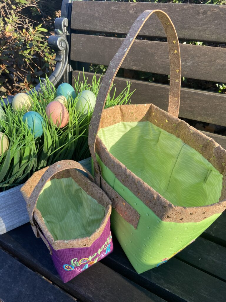 interior of Easter fabric baskets