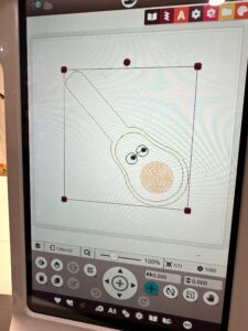 avocado guy design on screen